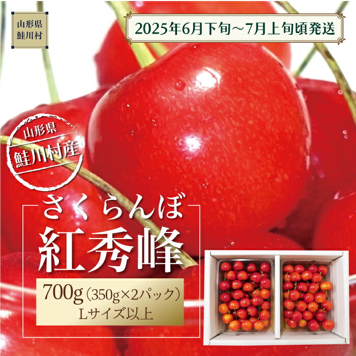 【ふるさと納税】【令和7年産 早期受付】 鮭川村産さくらんぼ ＜紅秀峰＞ Lサイズ以上バラ詰め 700g