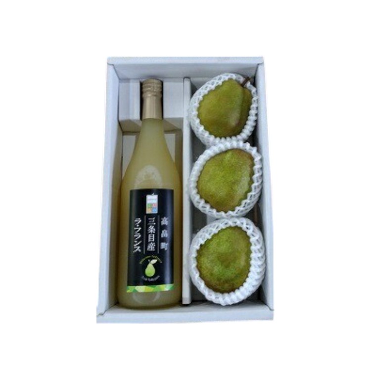 【ふるさと納税】【期間限定発送】 詰め合わせ 高畠町産 ラ・フランス 3玉 ジュース 720ml 1本 セット [tk06ays870000 山形県 高畠町 JA山形おきたま] 詰め合わせ 梨 洋梨 果物 くだもの フルーツ 飲み物