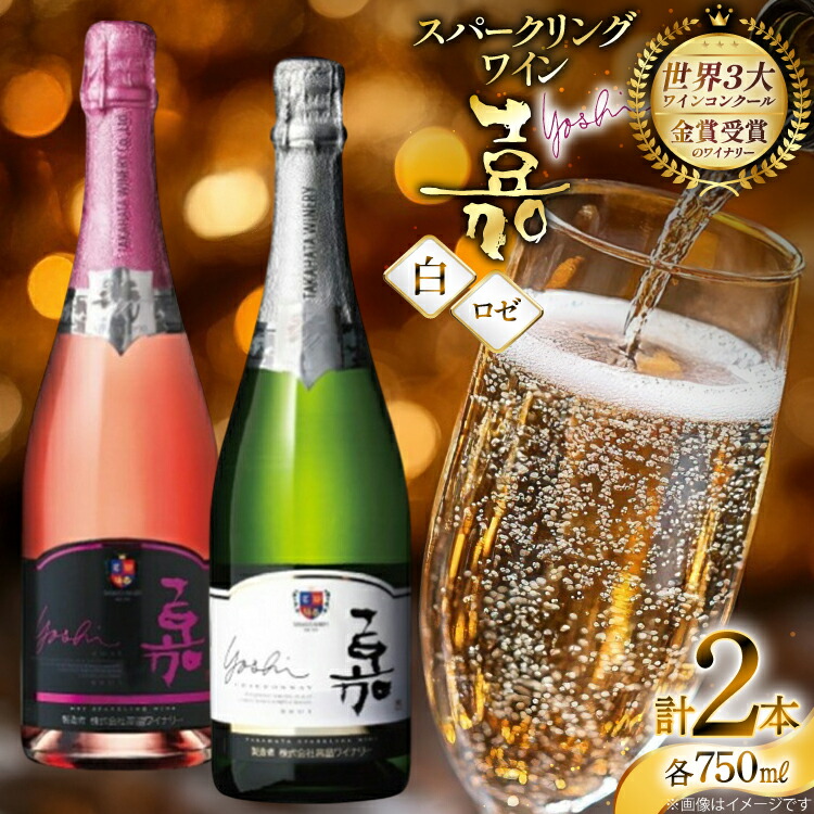 ワイン スパークリング 嘉 スパークリングワイン 白 ロゼ 各750ml 計2本 [高畠ワイナリー 山