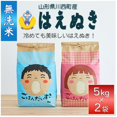 【ふるさと納税】【先行予約】令和8年産　山形県産　はえぬき　無洗米10kg(5kg&times;2)【1755904】｜山形県川西町