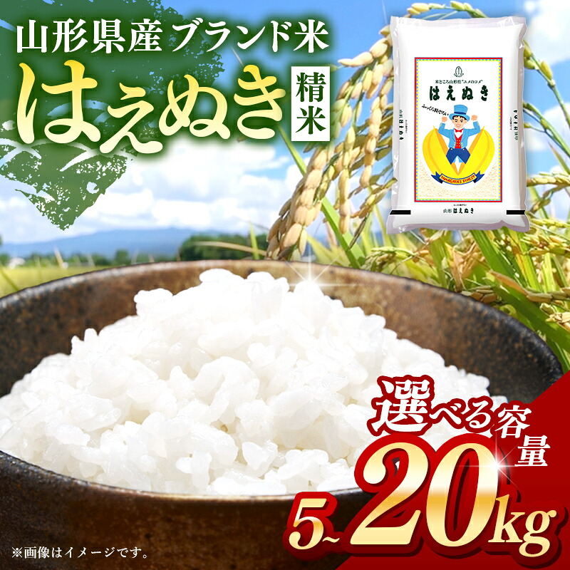【ふるさと納税】【選べる容量】 令和8年産 はえぬき 白米 5kg 10kg 15kg 20kg - 山形県 飯豊町産 米 精米 品種 銘柄 ブランド米 ご飯 ごはん おすすめ 送料無料:山形県飯豊町