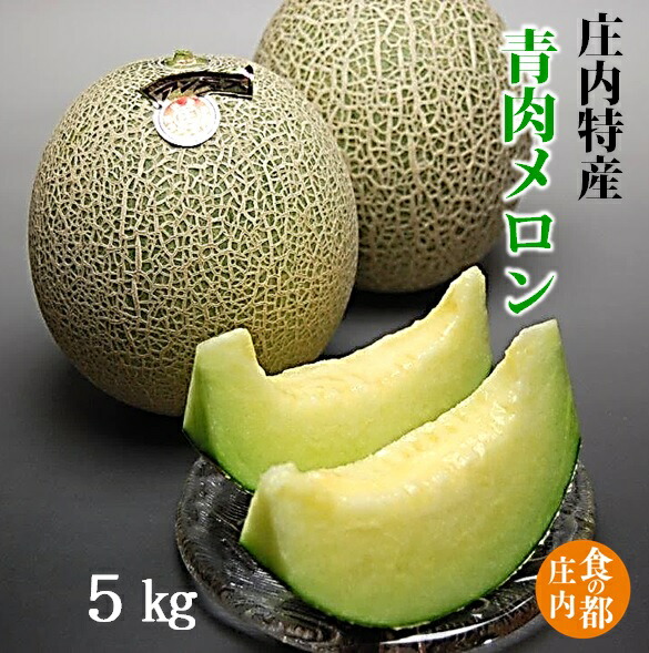 【ふるさと納税】食の都庄内【令和7年産】青肉メロン 約5kg　※令和7年6月下旬頃より順次配送予定 （マルショウ青果）