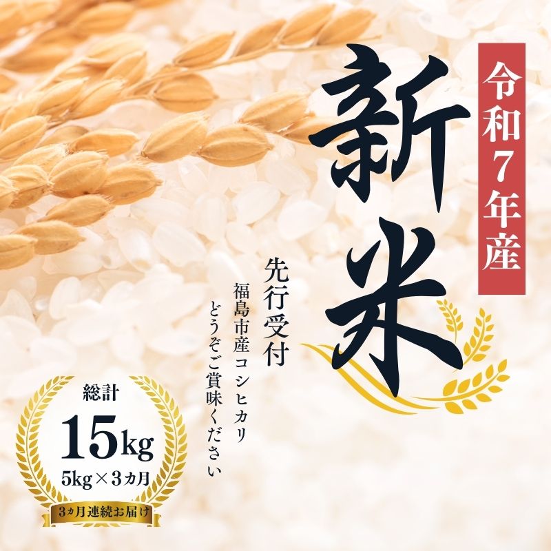 【ふるさと納税】No.1501【令和７年産新米　先行予約】大文字屋米穀店【定期便3回】コシヒカリ 5kg 精米（3か月連続お届け）
