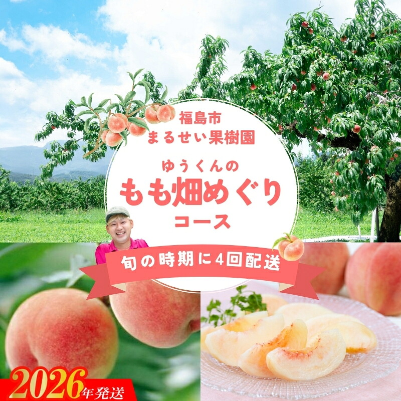 【ふるさと納税】No.2365まるせい果樹園 【定期便4回】ゆうくんのもも畑めぐりコース【2026年発送 先行予約】