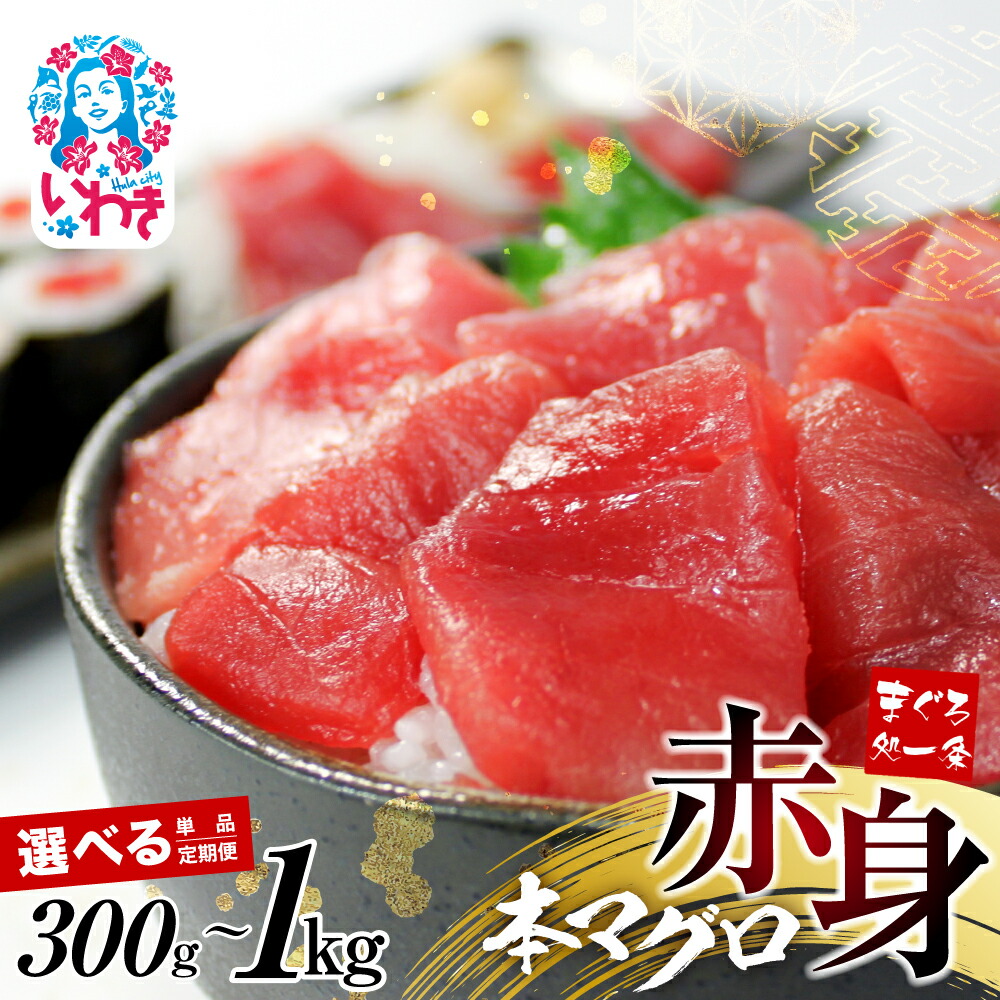 【ふるさと納税】 本マグロ 赤身 300g 1kg 選べる 定期便 ｜ 解凍レシピ付 1サクずつ 真空包装 まぐろ 鮪 寿司 海鮮丼