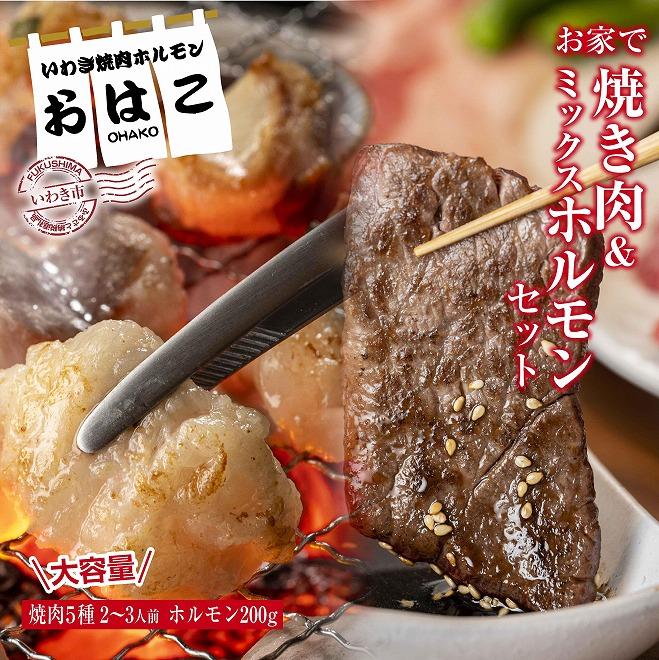 【ふるさと納税】【味付き焼肉セット】＆【新鮮ホルモン】食べ比べ　専門店焼肉セット2～3人前！とミックスホルモンセット