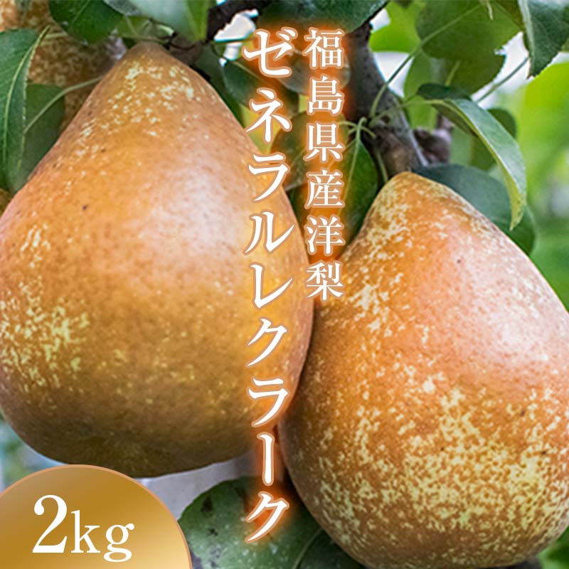 【ふるさと納税】阿部農縁　希少な洋梨ゼネラルレクラーク2kg(4～6玉)　福島の洋梨  F7X-0025