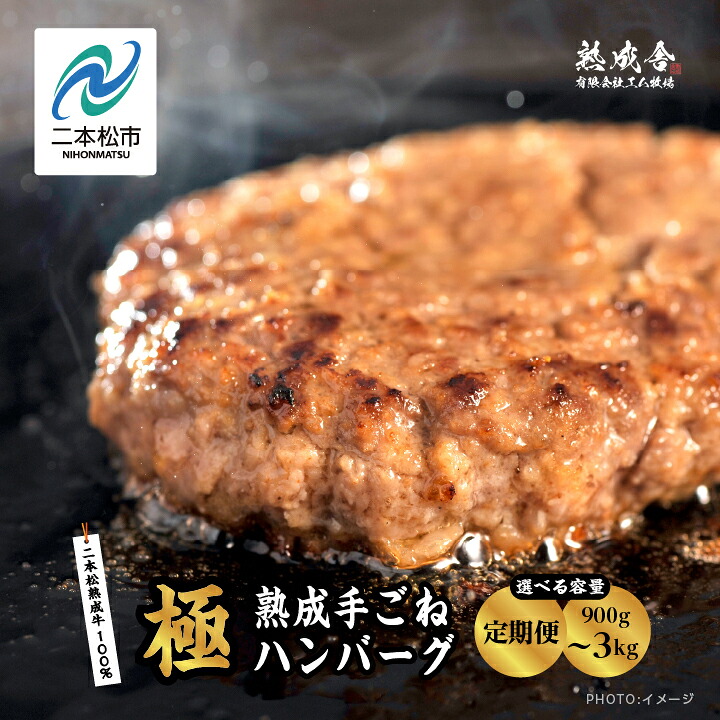 【ふるさと納税】二本松熟成牛 塩で食べる！ 手ごね ハンバーグ 900g～3kg 生ハンバーグ 国産 牛肉 ひき肉 牛肉100%10個 20個 ミンチ 小分け お取り寄せ グルメ 肉汁 おすすめ 二本松 福島県 送料無料 【有限会社エム牧場】 7,800円