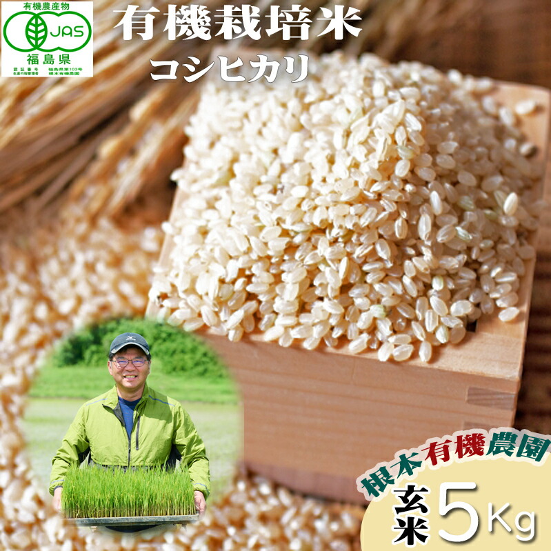 【ふるさと納税】【令和6年産】 南相馬 コシヒカリ 5kg 5キロ JAS 有機米 根本有機農園 コシヒカリ 玄米 精米 コメ ブランド米 福島 福島県産 低温貯蔵庫 送料無料 たんぱく質 旨い ふるさと納税 オンライン申請【3004001】