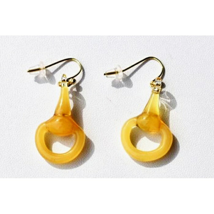 【ふるさと納税】オリジナルアクセサリー ハーフビットピアス YELLOW (イヤリングに変更可) | 馬 アクセサリー レディース シンプル かわいい オシャレ プレゼント bl003-ae｜福島県南相馬市