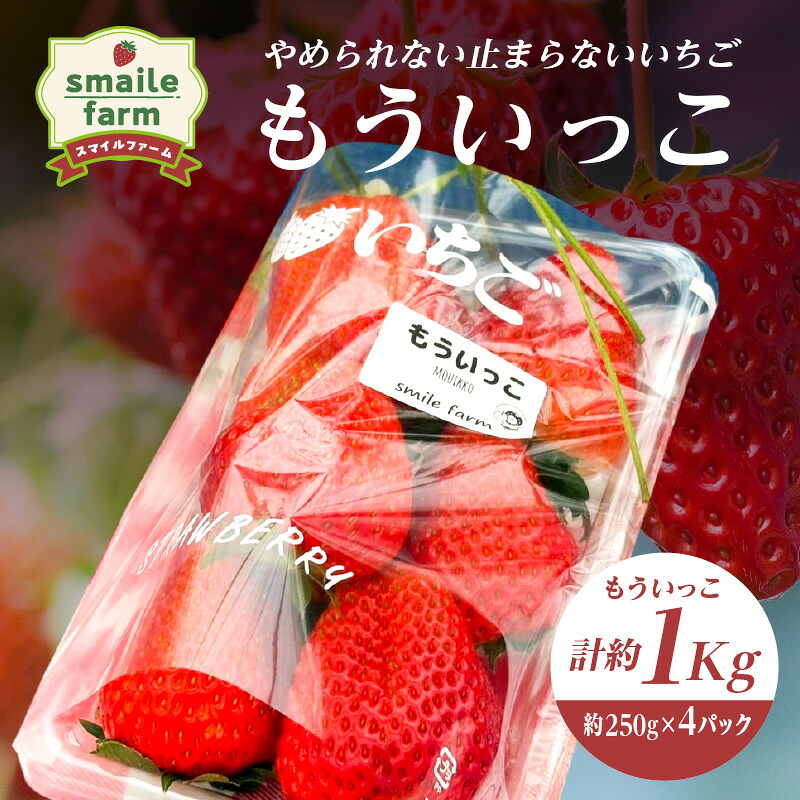 【ふるさと納税】スマイルファーム やめられない止まらないいちご もういっこ 約1kg FAF-0041