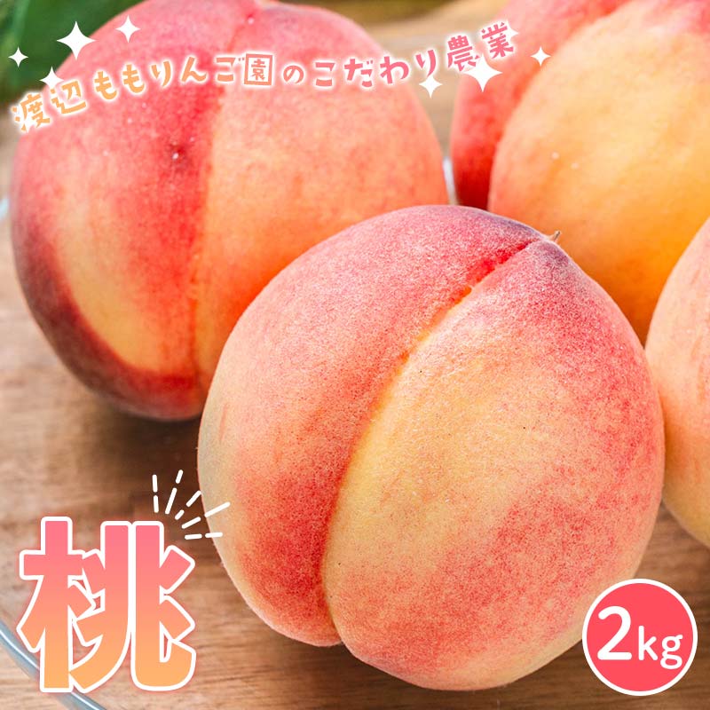 【ふるさと納税】渡辺ももりんご園のこだわり農業 桃 2kg もも モモ 桃 デザート フルーツ 果物 くだもの 果実 食品 F6Q-347|福島県鏡石町