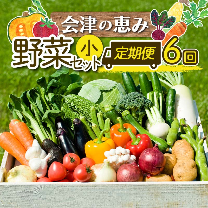 【ふるさと納税】《定期便》＜3市町村共通返礼品＞会津の恵み野菜セット(小)《全6回》 朝採れ 野菜 お米 精米 米 セット 詰合せ 契約農家 朝採り 採れたて 新鮮 会津野菜 定期便 6回 6ヶ月 連続 F4D-1412