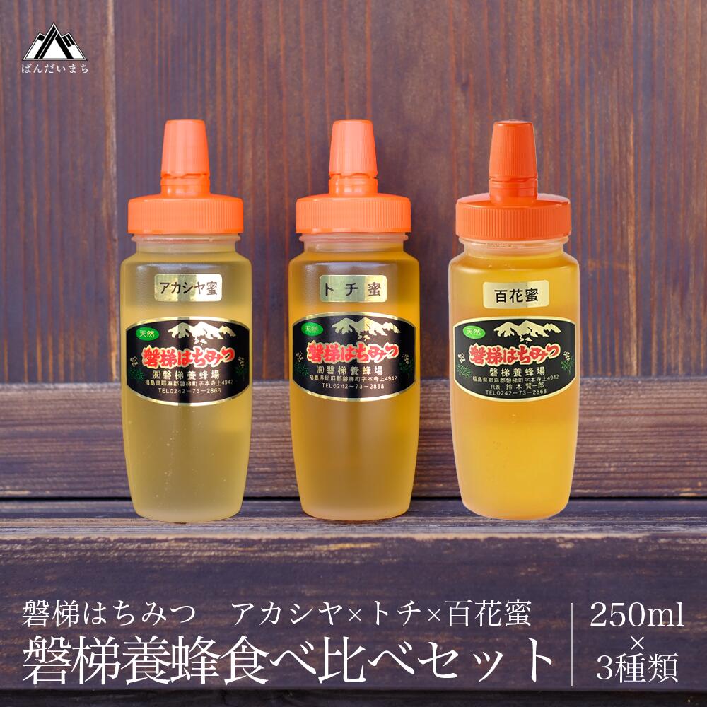 【ふるさと納税】磐梯養蜂食べ比べセット 250g×3種類　はちみつ　アカシヤ　トチ　百花蜜　※2025年7月より出荷予定