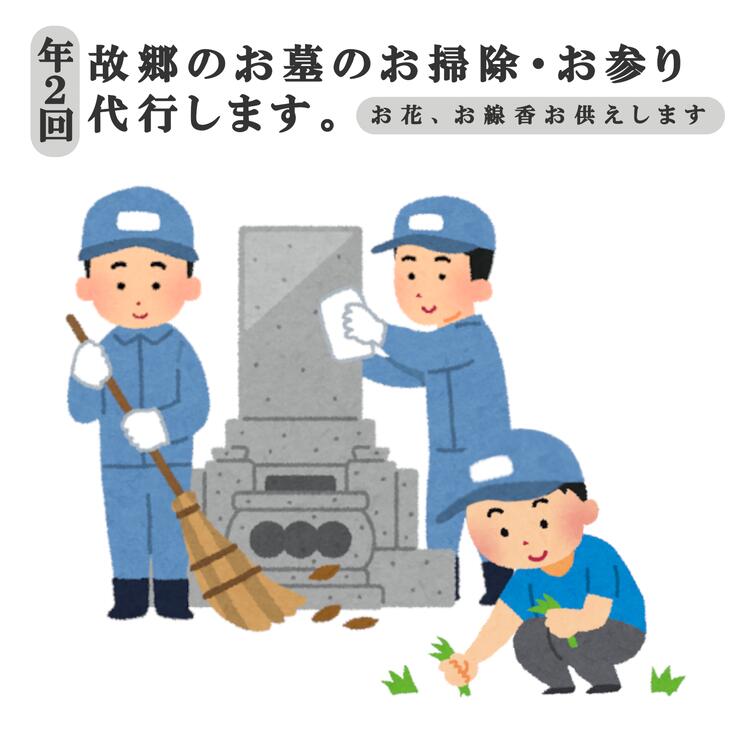 【ふるさと納税】【年2回】お墓参り・お掃除代行プレミアムプラン　チケット