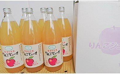 【ふるさと納税】16-G りんごジュース 相良農場 品種違いの味が楽しめる大瓶6本セット（1L&times;6本）無添加 フルーツ リンゴ 林檎 100％ ストレート果汁 果実飲料 お取り寄せ ギフト 贈答用 福島県 会津坂下町｜福島県会津坂下町
