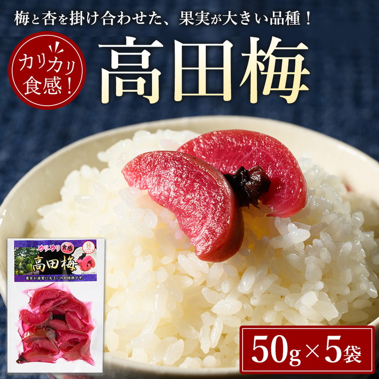 【ふるさと納税】高田梅 50g × 5袋 | 梅 うめ ウメ しそ シソ 紫蘇 漬物 カリカリ 福島県 会津美里町|福島県会津美里町