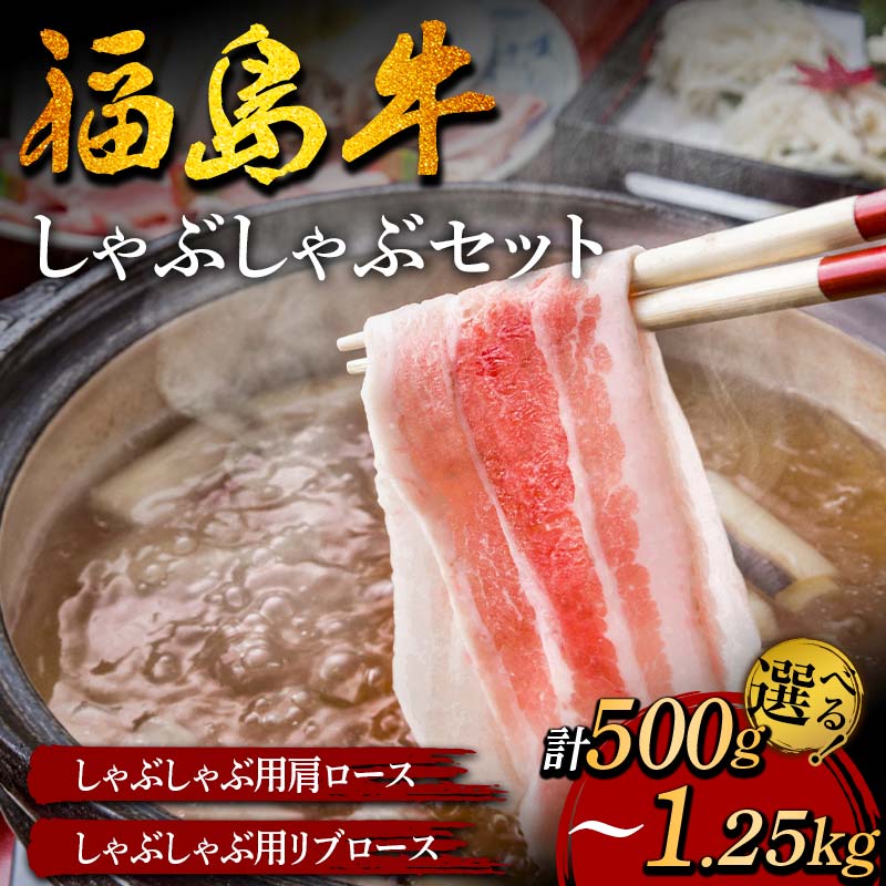 【ふるさと納税】福島牛のしゃぶしゃぶセット《 容量が選べる 500g~1.25kg 》 牛肉 黒毛和牛 和牛 国産 F6U-304var|福島県矢吹町