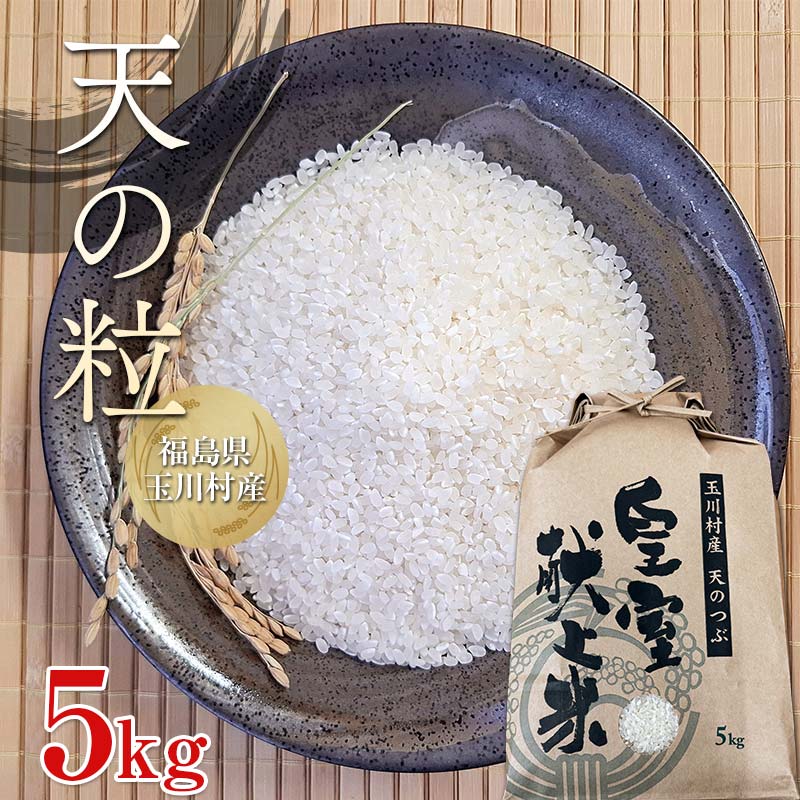 【ふるさと納税】令和7年度産 新米 天のつぶ 5kg 福島県玉川村産 こめ コメ オリジナルブランド米 FT18-274｜福島県玉川村