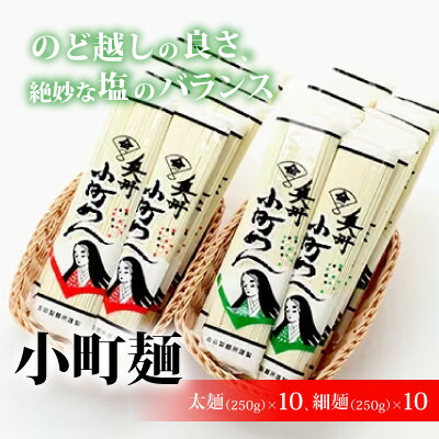 【ふるさと納税】小町麺　太麺(250g)×10　細麺(250g)×10【1029588】