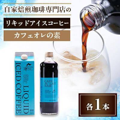 【ふるさと納税】つくば市自家焙煎珈琲専門店　リキッドアイスコーヒー1本、カフェオレの素1本セット【配送不可地域：離島・沖縄県】【1589898】 10,360円