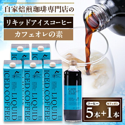 【ふるさと納税】つくば市自家焙煎珈琲専門店　リキッドアイスコーヒー5本、カフェオレの素1本セット【配送不可地域：離島・沖縄県】【1589903】｜茨城県 21,460円