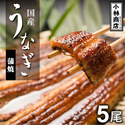 【ふるさと納税】うなぎの六三 こばやし商店 国産 蒲焼うなぎ 約135g×5尾 自家製たれ5個付 木箱入【配送不可地域：離島・沖縄県】【1607946】