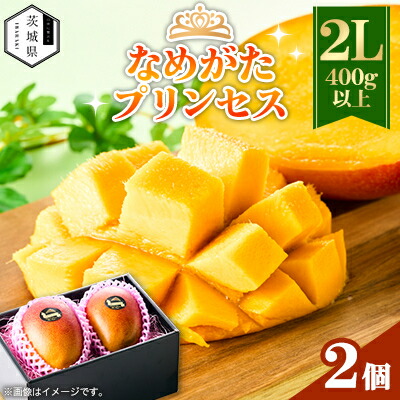 【ふるさと納税】茨城県産 なめがたプリンセスマンゴー2L【400g以上】2個【配送不可地域：離島・沖縄県】【1647819】