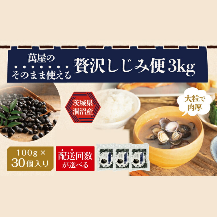 【ふるさと納税】【選べる配送回数】涸沼産冷凍しじみ中粒3kg(100g×30p)【シジミ 中粒しじみ 産地直送 砂抜き済み 砂抜き 小分け包装 味噌汁 みそ汁 茨城県】(CA-14)|茨城県水戸市