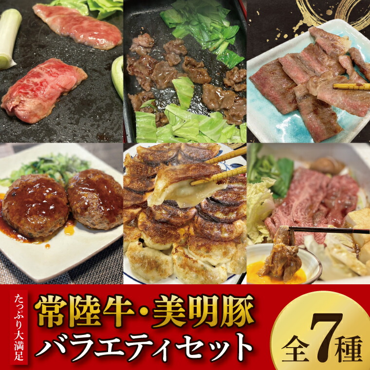 【ふるさと納税】【数量限定】たっぷり大満足！牛肉＆豚肉バラエティセット【常陸牛 美明豚 黒毛和牛 牛肉 ブランド豚 ジューシー パーティー 茨城県 水戸市】（MJ-8）