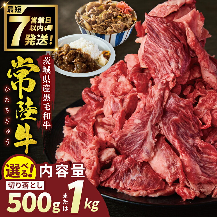 【ふるさと納税】【選べる内容量】常陸牛切り落とし 500g・1kg【常陸牛 国産牛 和牛 牛肉 切り落とし ジューシー 茨城県 水戸市】(NW-5)|茨城県水戸市