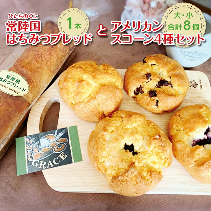 【ふるさと納税】常陸国(ひたちのくに)はちみつブレッドとアメリカンスコーン4種(大・小)セット【ベーカリー パン 蜂蜜 ハチミツ 国産はちみつ おやつ 食事 セット 詰め合わせ 卵不使用 焼き菓子 水戸市 水戸 茨城県 冷凍 20000円以内 2万円以内】(DD-7)|茨城県水戸市