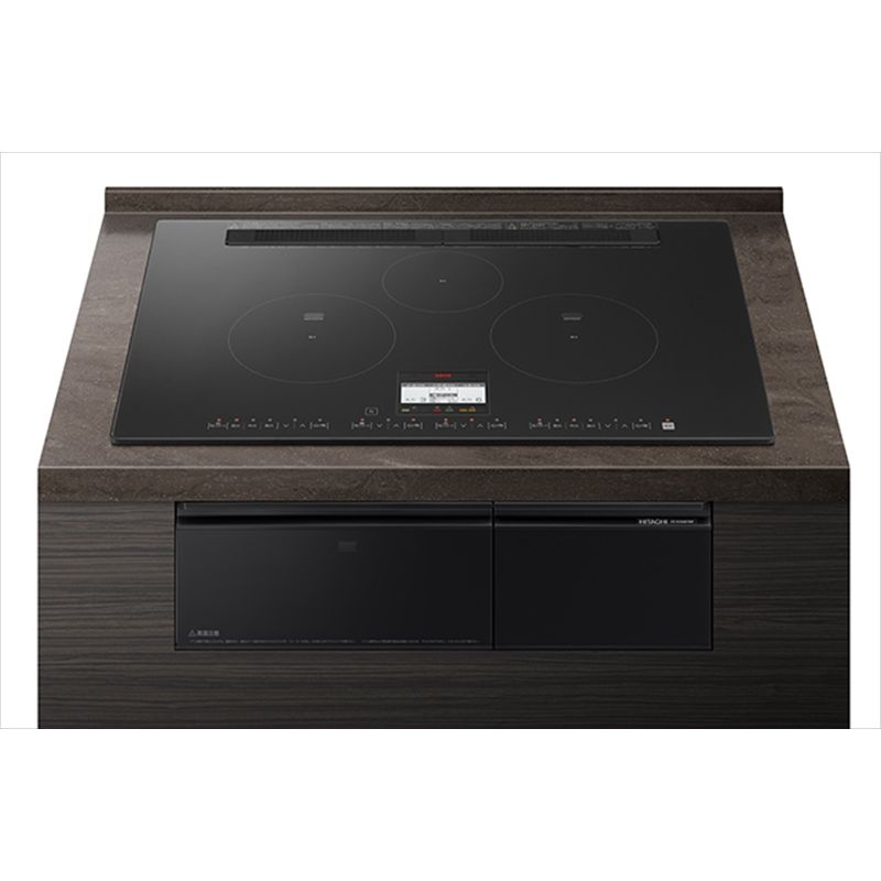 【ふるさと納税】【IH煮炊き暖房器】3口IH鉄・ステンレス鋼相応う HT-N100KTWF(K) とっ始め一皿幅  75珊 [ビルトインからビルトはたご屋のみの工事]【 日立 家電 茨城県 日立市 】