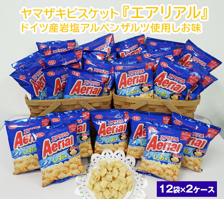【ふるさと納税】ヤマザキビスケット『エアリアル』ドイツ産岩塩アルペンザルツ使用しお味（12袋×2ケース） ｜ 菓子 お菓子 スナック エアリアル おかし おやつ おつまみ スナック菓子 チップスター ご家庭用 手土産 ギフト 贈答 贈り物 プレゼント お中元 お歳暮 _BY07