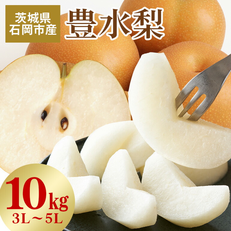 【ふるさと納税】【 2025年 先行予約 】 豊水梨 3L～5L （二段 10kg ）梨 約 20玉 ～ 28玉 品種 幸水 なし ナシ 果物 フルーツ 大玉 5L 4L 3L サイズ 10キロ 8月 発送 夏 旬 産地直送 農家直送 産直 国産 くだもの 甘い 酸味 茨城県産 茨城県 石岡市 送料無料 (A15-003)