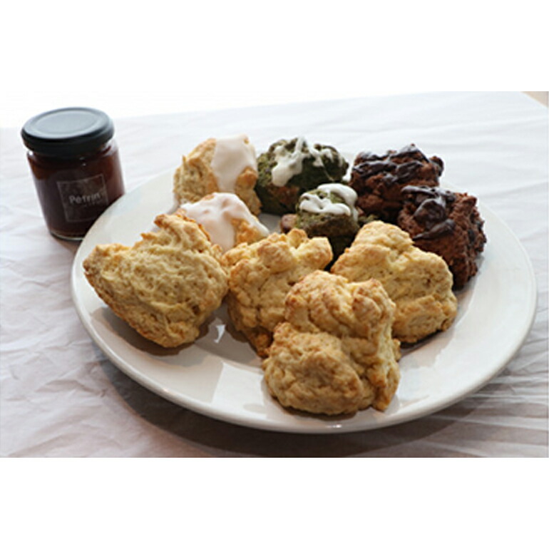 【ふるさと納税】 ペトラン スコーン＆ジャムセット 茨城県産小麦使用 しっとり食感 プレーン レモン カカオチョコ 抹茶ホワイトチョコ 季節のジャム付き 手作りスイーツ ギフト 茨城県 石岡市 (E10-002)