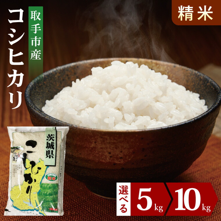 【ふるさと納税】【選べる内容量】【数量限定】【期間限定】R7年産取手市産コシヒカリ 精米5kg・10kg|お米 米 こしひかり コシヒカリ 白米 茨城県 取手市（BS001）｜茨城県取手市