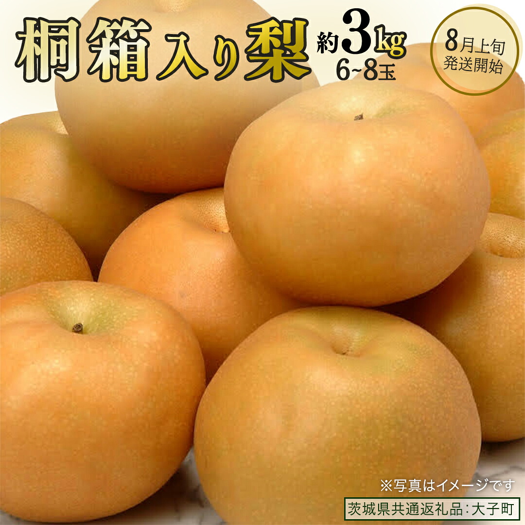 【ふるさと納税】《 桐箱入り 》 梨 約3kg (6～8玉) 【2026年8月上旬発送開始】(茨城県共通返礼品：大子町) なし 果物 くだもの フルーツ おまかせ 旬