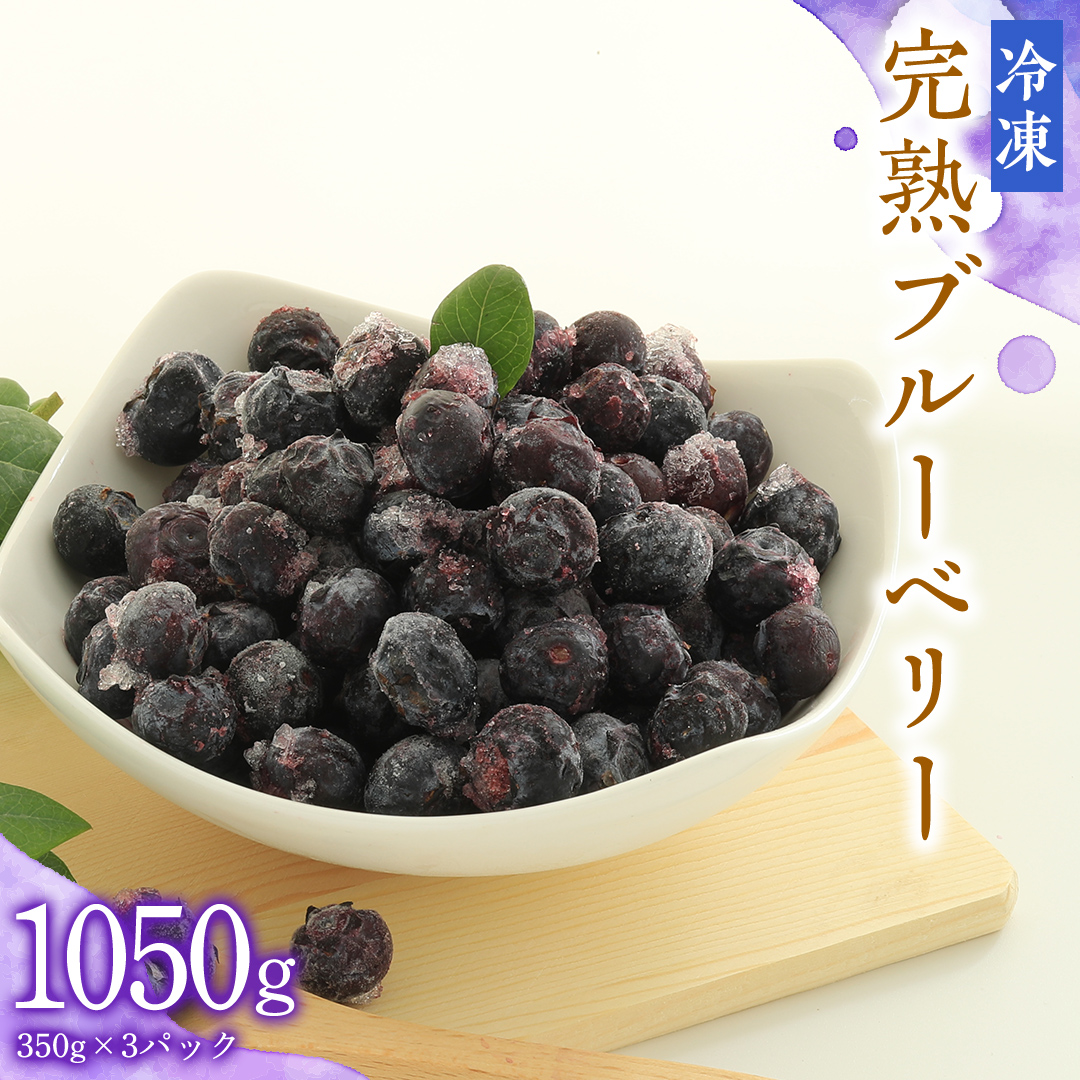 【ふるさと納税】冷凍 完熟 ブルーベリー 1,050g（ 350g × 3パック ） 数量限定 ベリー 甘い 甘酸っぱい 完熟 新鮮 フルーツ 果物 くだもの 贈り物 贈答 ギフト 国産 茨城 農園 産地直送