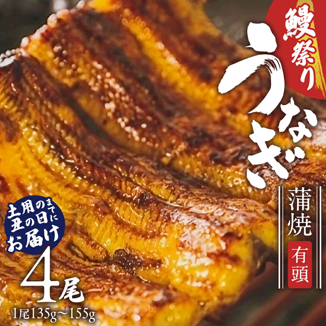 【ふるさと納税】 鹿児島県産 有頭 鰻 蒲焼 × 4尾 （ 1尾 135g ～ 155g 以上）【 数量限定 寄附額 28000円 → 25000円 】 土用の丑の日 鰻祭り うなぎ ウナギ 土用丑の日 家庭用 贅沢 国産 旬 敬老の日 タレ 山椒 付 縁起 土用の丑の日