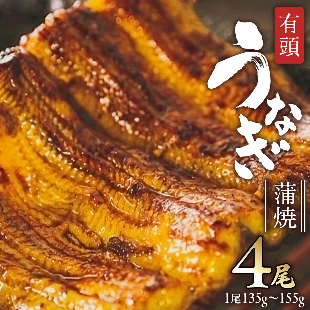 【ふるさと納税】 鹿児島県産 有頭 鰻 蒲焼 × 4尾 （ 1尾 135g ～ 155g 以上） うなぎ ウナギ 土用丑の日 家庭用 贅沢 国産 旬 敬老の日 タレ 山椒 付 縁起