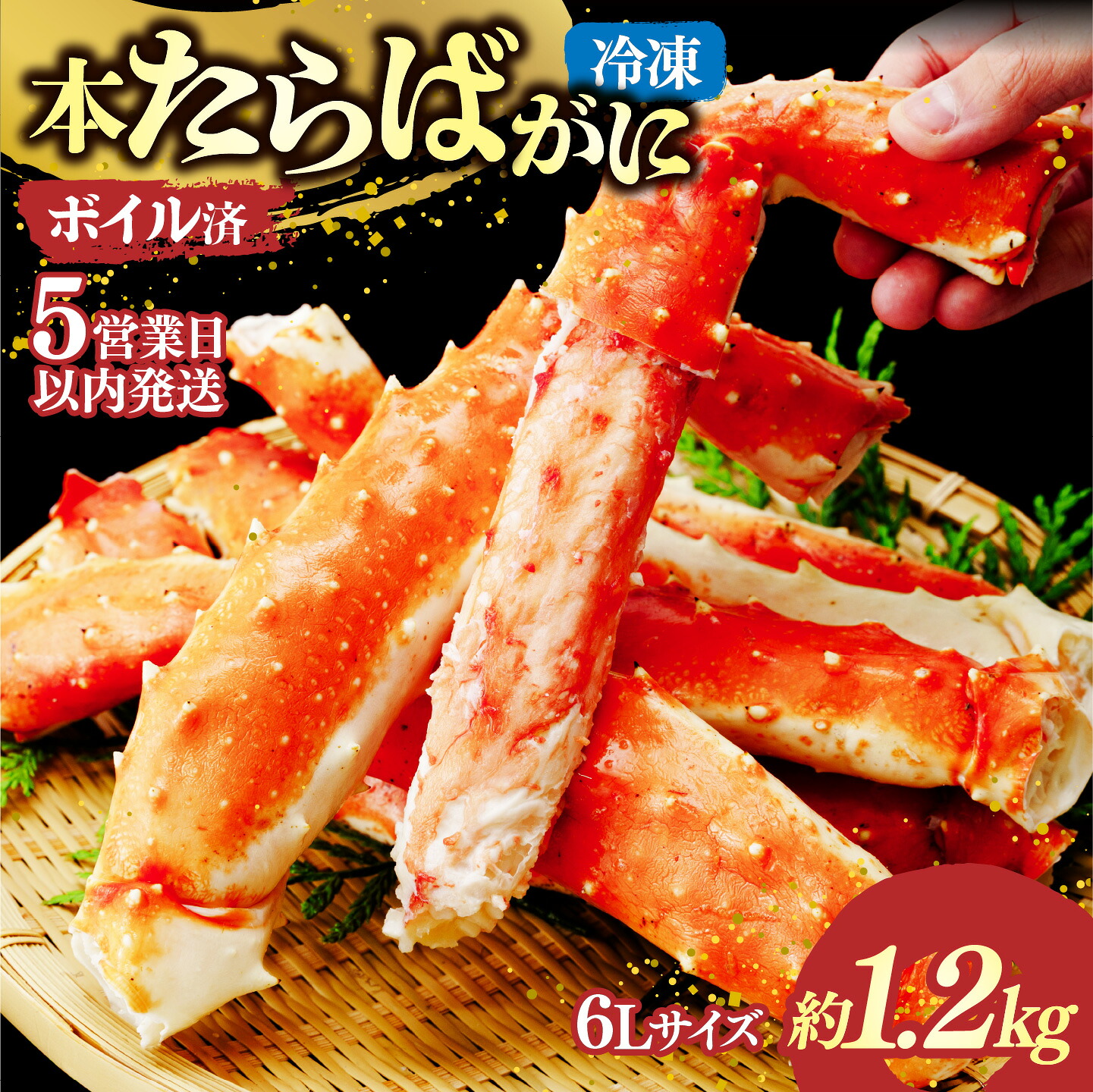 【ふるさと納税】たらばがに脚 ボイル6L&times;1肩(約1.2kg) 【5営業日以内配送】｜カニ かに 蟹 本たらば蟹 たらばがに たらば蟹 タラバ蟹 たらば タラバ ボイル 訳あり 6L 海鮮 ボイル ひたちなか市 茨城県｜茨城県ひたちなか市