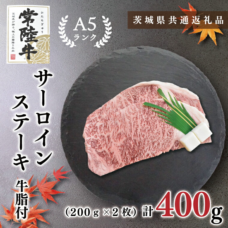 【ふるさと納税】 サーロインステーキ 常陸牛 A5ランク 400g ( 200g ×2枚 ) 牛肉 牛 ぎゅうにく サーロイン ステーキ 和牛 wagyu ステーキ肉 肉 贈答用 ギフト お取り寄せ グルメ 茨城県共通返礼品 送料無料 茨城県 鹿嶋市|茨城県鹿嶋市