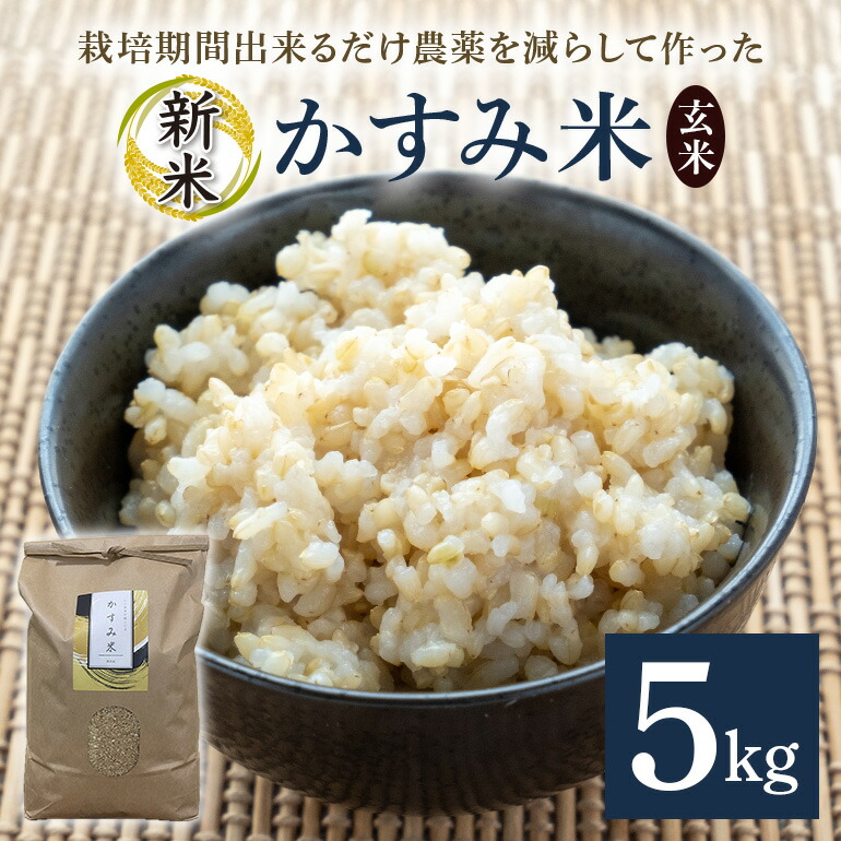 【ふるさと納税】 令和7年産新米 玄米 5kg 栽培期間出来るだけ農薬を減らして作った「かすみ米」 茨城県産 コシヒカリ 米 お米 ご飯 ごはん 低農薬 しめじ菌床活用 甘み豊か 粘土質土壌育ち 健康志向 自然栽培 産地直送 贈答用 ギフト 茨城県 潮来市 (A03-008)