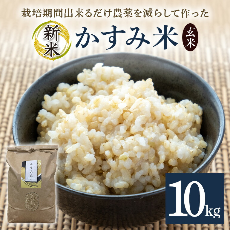 【ふるさと納税】 令和7年産新米 玄米 10kg 栽培期間出来るだけ農薬を減らして作った「かすみ米」 茨城県産 コシヒカリ 米 お米 ご飯 ごはん 低農薬 しめじ菌床活用 甘み豊か 粘土質土壌育ち 健康志向 自然栽培 産地直送 贈答用 ギフト 茨城県 潮来市 (A03-010)
