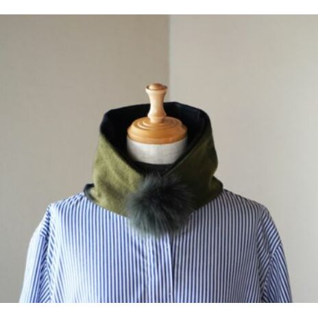 【ふるさと納税】Made in Japan カシミヤティペット（グリーン/ブラックチェック） RF253-NT【ファッション小物・ファッション・カシミヤティペット・マフラー・カシミヤ】