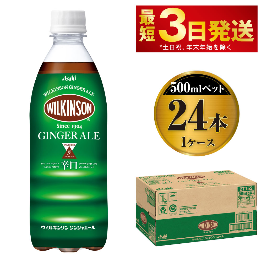 【ふるさと納税】ウィルキンソン ジンジャーエール 500mlペット 24本入り1ケース 【飲料類・炭酸飲料・ウィルキンソンジンジャーエール・炭酸・ジンジャーエール】|茨城県守谷市