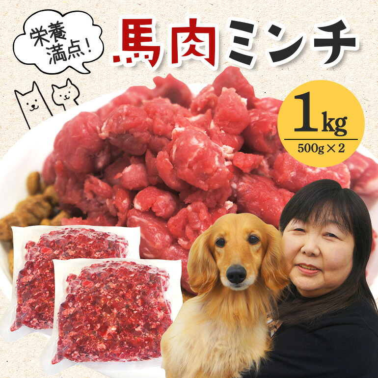 【ふるさと納税】馬肉 モモ肉 粗挽ミンチ肉 500g × 2 小分け 冷凍 ひき肉 挽き肉 粗挽き ダイエット 高タンパク質 低カロリー ペット 犬 犬用 冷凍ミンチ 生肉 ミンチ ドッグフード 高齢犬 【そうざい男しゃく（株式会社池延）】 【ho1419】