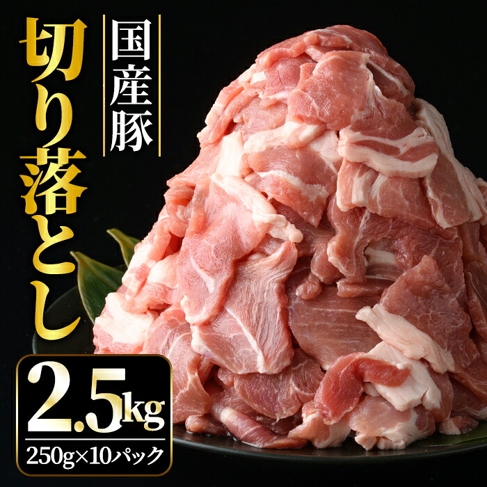 【ふるさと納税】国産豚 切り落とし こま切れ 冷凍 2.5kg （ 250gｘ10パック ） 小分け 冷凍 豚肉 豚 切落し 小間切れ お肉 精肉 豚肉切り落とし 豚切落し肉 豚小間切れ こま切れ 豚こま 豚しゃぶ 【そうざい男しゃく（株式会社池延）】 【ho1441】｜茨城県常陸大宮市