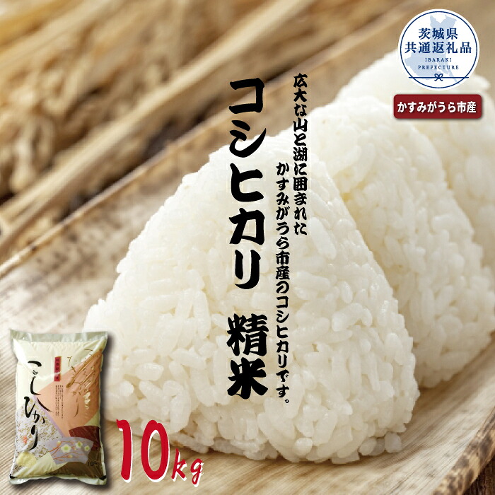 【ふるさと納税】コシヒカリ 精米10kg 茨城県共通返礼品 かすみがうら市産 米 精米 コシヒカリ米 茨城県産 共通返礼品 白米 コシヒカリ お米 コメ おこめ こめ こしひかり 有機 ブランド 健康 ギフト 贈り物 送料無料｜茨城県那珂市